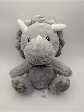 9" Plush Gray Rhinoceros Rhino With Bowtie Publix Supermarket